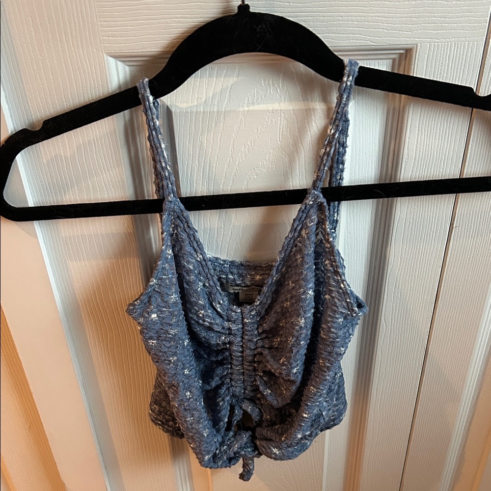 American Eagle Blue Ruched Women's Crop Top